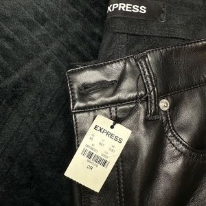 Express Leather Skinny Jeans